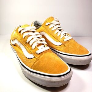 Vans yellow sneakers mens  sz: 5.5 womens 7.0, suede front toe, skateboarding